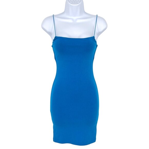 Zara Blue Spaghetti Strap Bodycon Mini Dress Womens Size Small - Picture 1 of 9